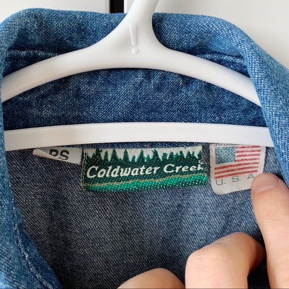 ‼️SOLD‼️ Vintage A line jean denim midi dress button down with collar - Picture 4 of 5